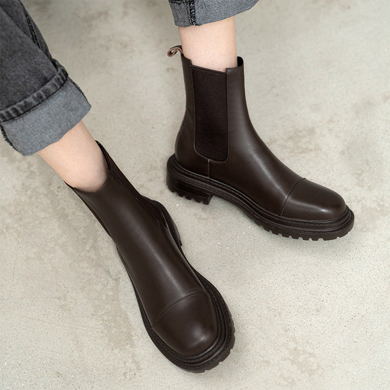 Korean Style Simple Platform Martin Boots