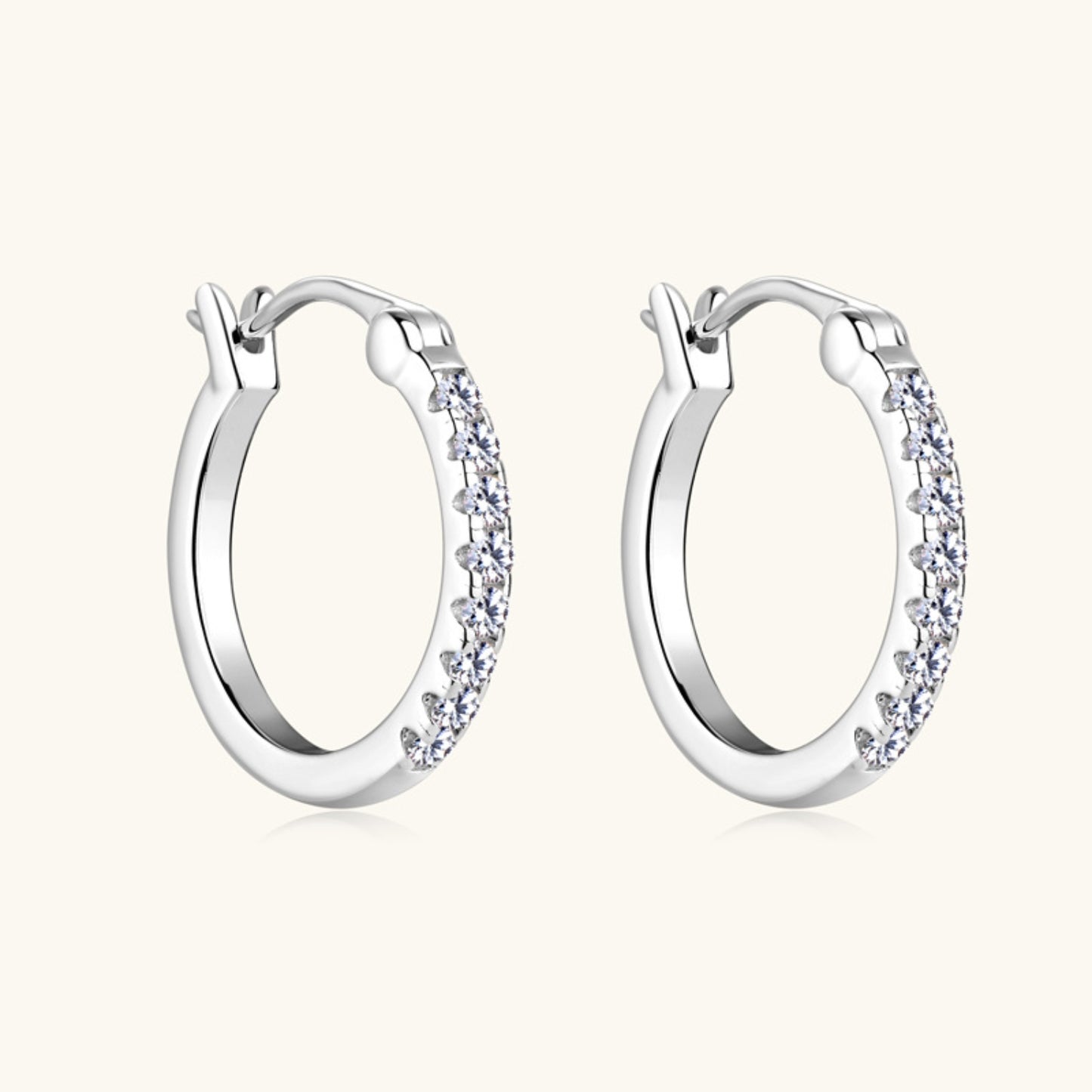 925 Sterling Silver Moissanite Huggie Earrings