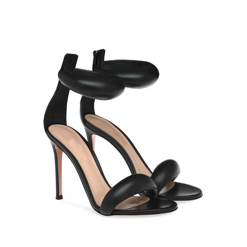 Leather Golden Toe One-strap High-heel Stiletto Sandals