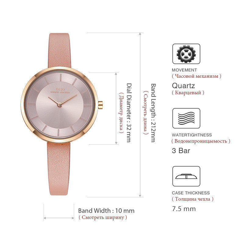 Montre étanche pour étudiantes, tendance tendance, fine, pour dames