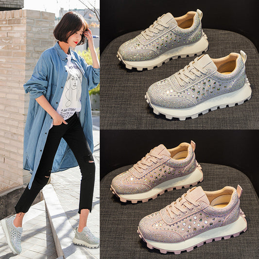 Plataforma Piel Strass Cortez Mujer