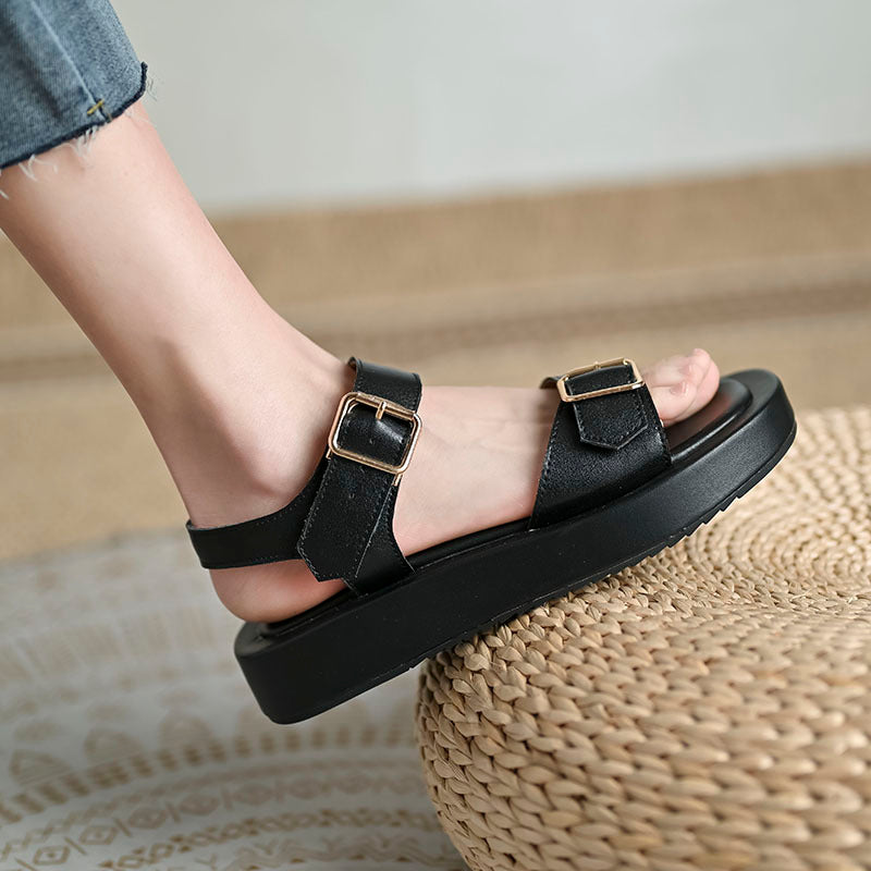 Women's Summer New Hanging Buckle Flat Platform Sandals