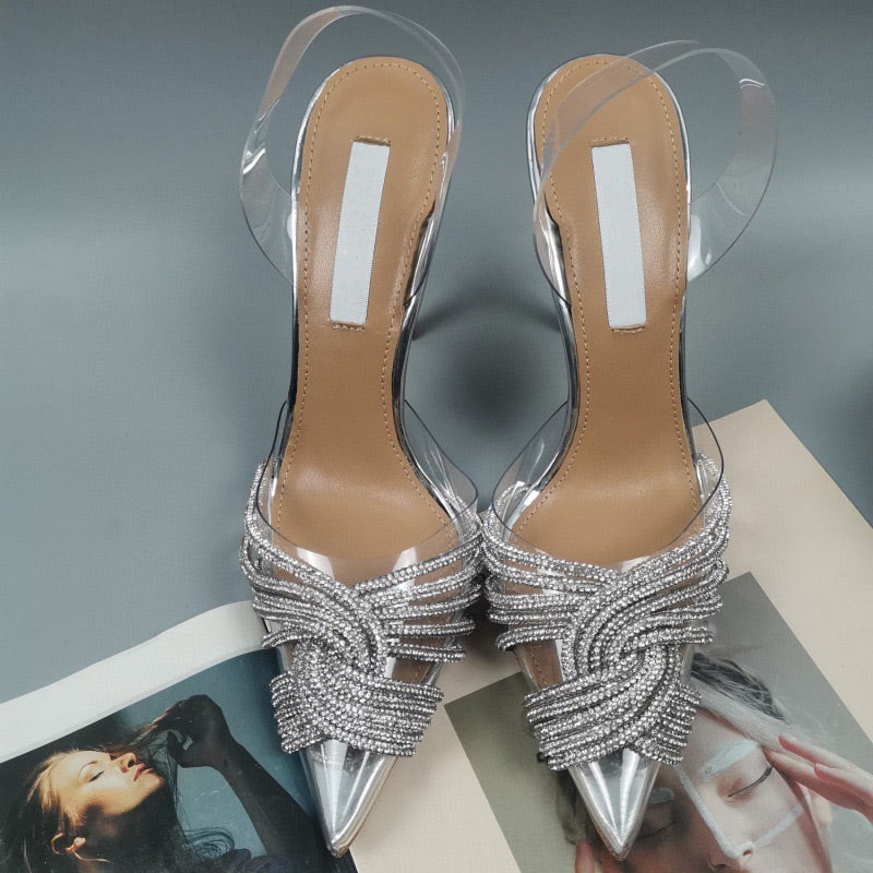 Zapatos individuales geniales con película de diamantes de imitación en Europa y Estados Unidos