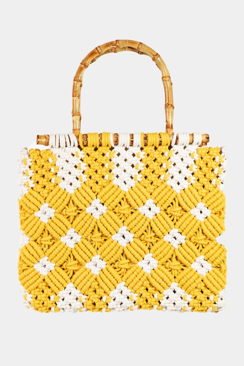 Bolso trenzado con mango de madera Fame