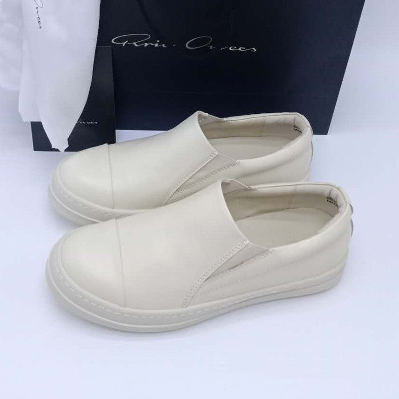 Sports And Leisure Slip-on Leather Low-top Sneakers