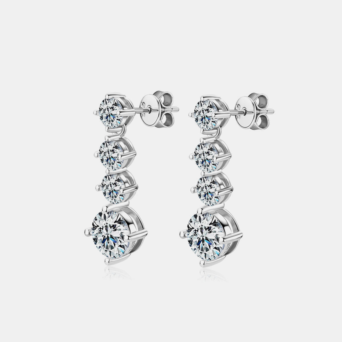 Boucles d'oreilles en argent sterling 925 moissanite 4 carats