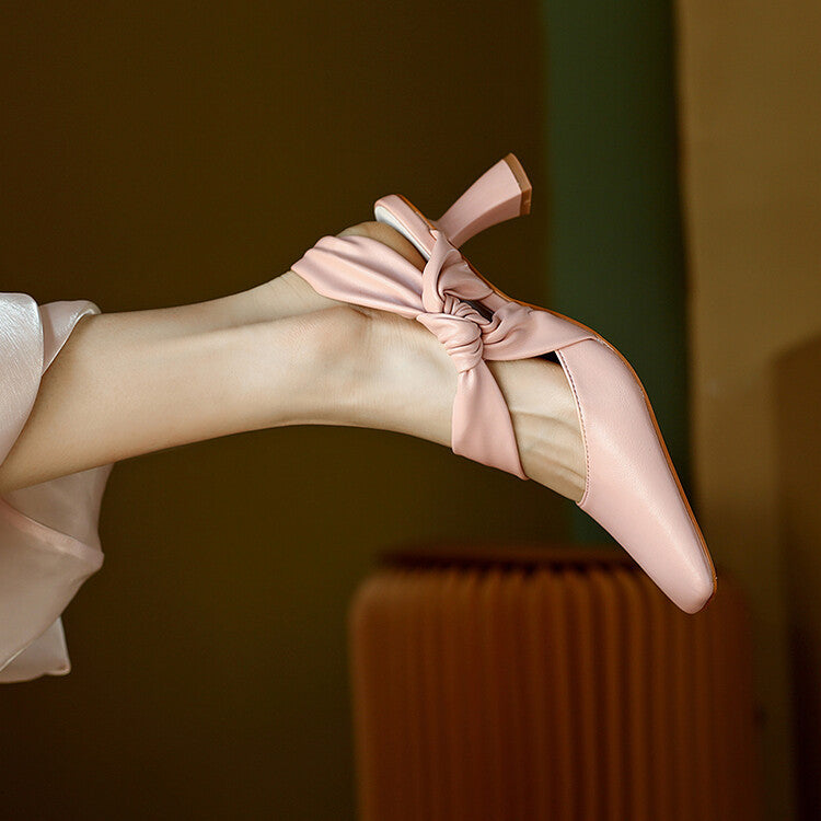 Sandales vides avec nœud, chaussures à talons hauts décontractés, grande taille, pour femmes