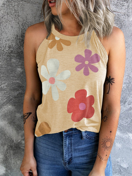 Camisola estampada con cuello griego