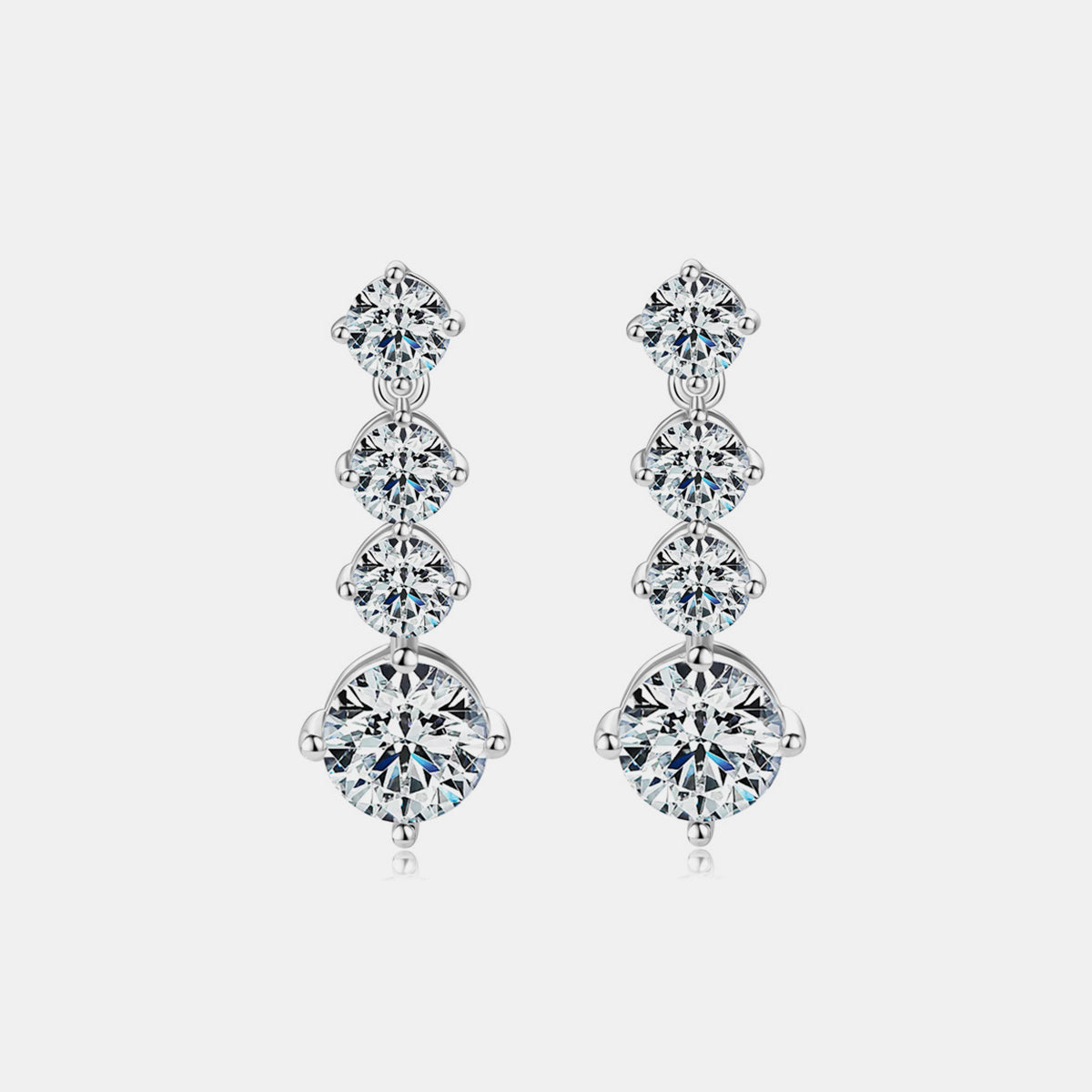 Boucles d'oreilles en argent sterling 925 moissanite 4 carats