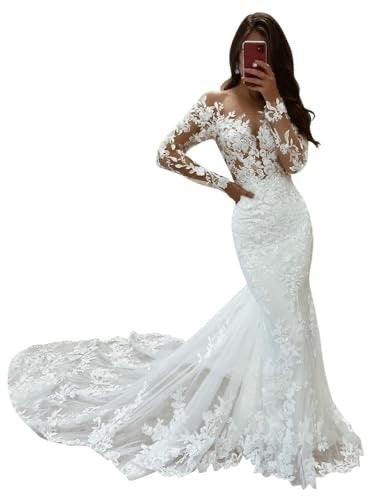 Deep V Fishtail Wedding Dress Sexy Temperament Fashionable Stylish Flattering